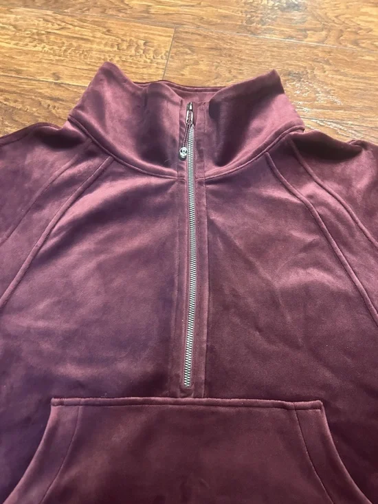 Lululemon Oversized Funnel-neck Half zip scuba velvet garnet red -XL/XXL NWOT - Picture 9 of 14
